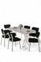 Hanah Home Axton Juego de Comedor de 7 Piezas Blanco y Negro